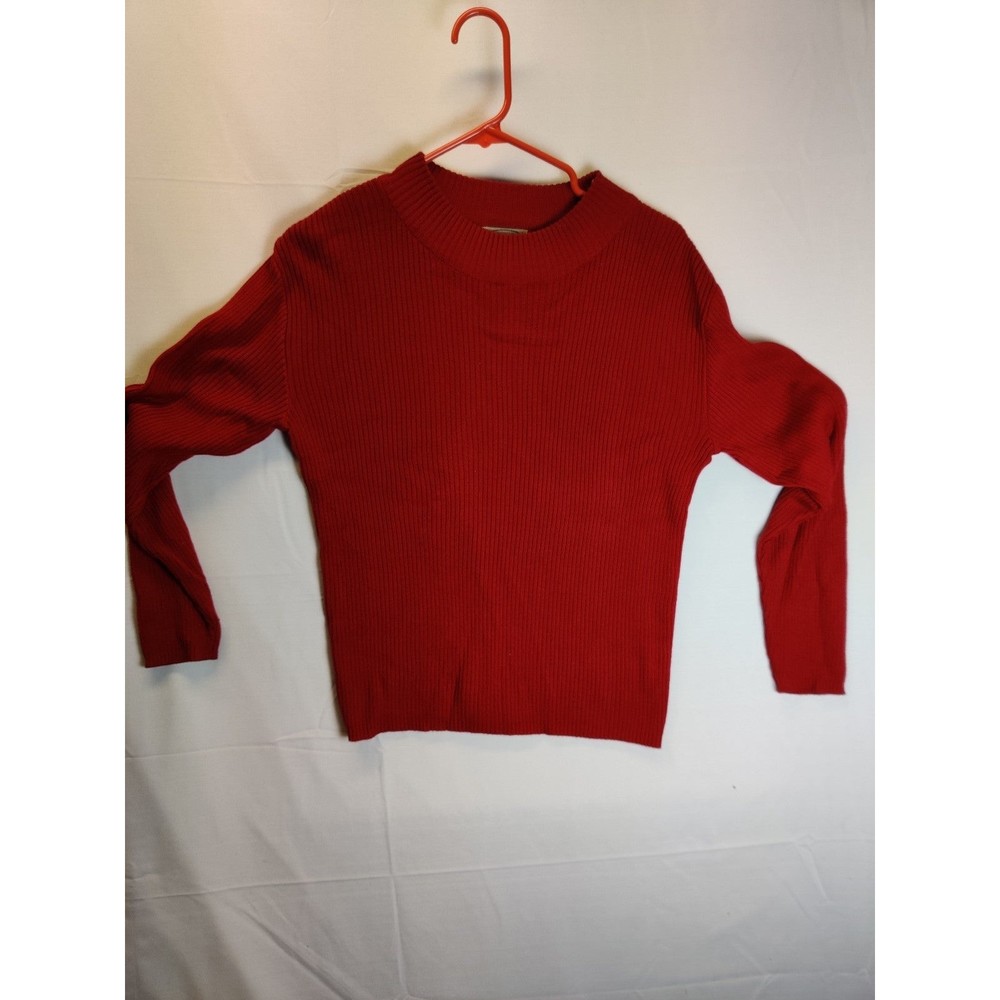 Stonebridge Women's Petites Red Sweater Career Size PM Long Sleeve Knit